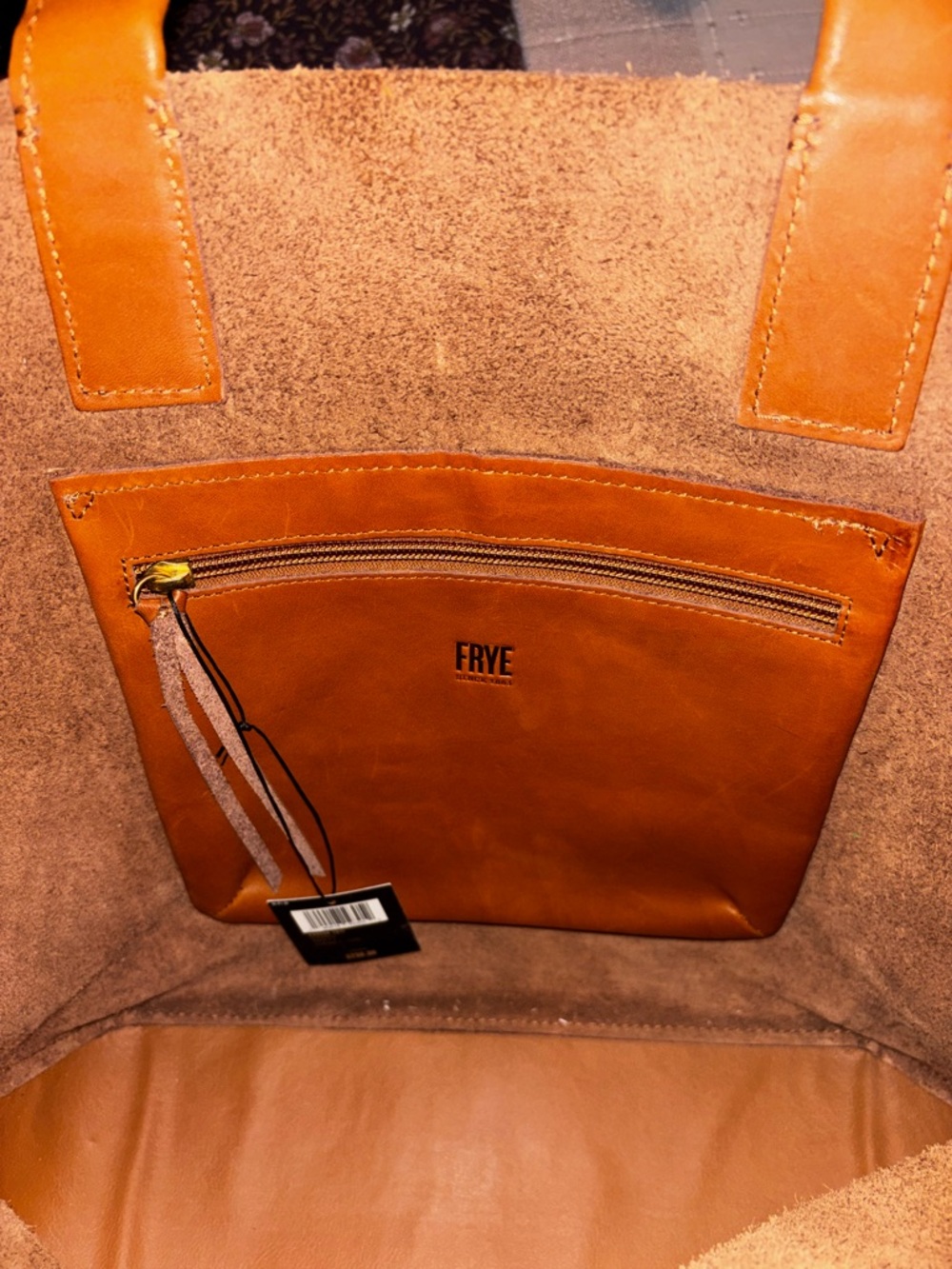NWT Frye Carson Leather Tote in Cognac - Picture 7 of 11